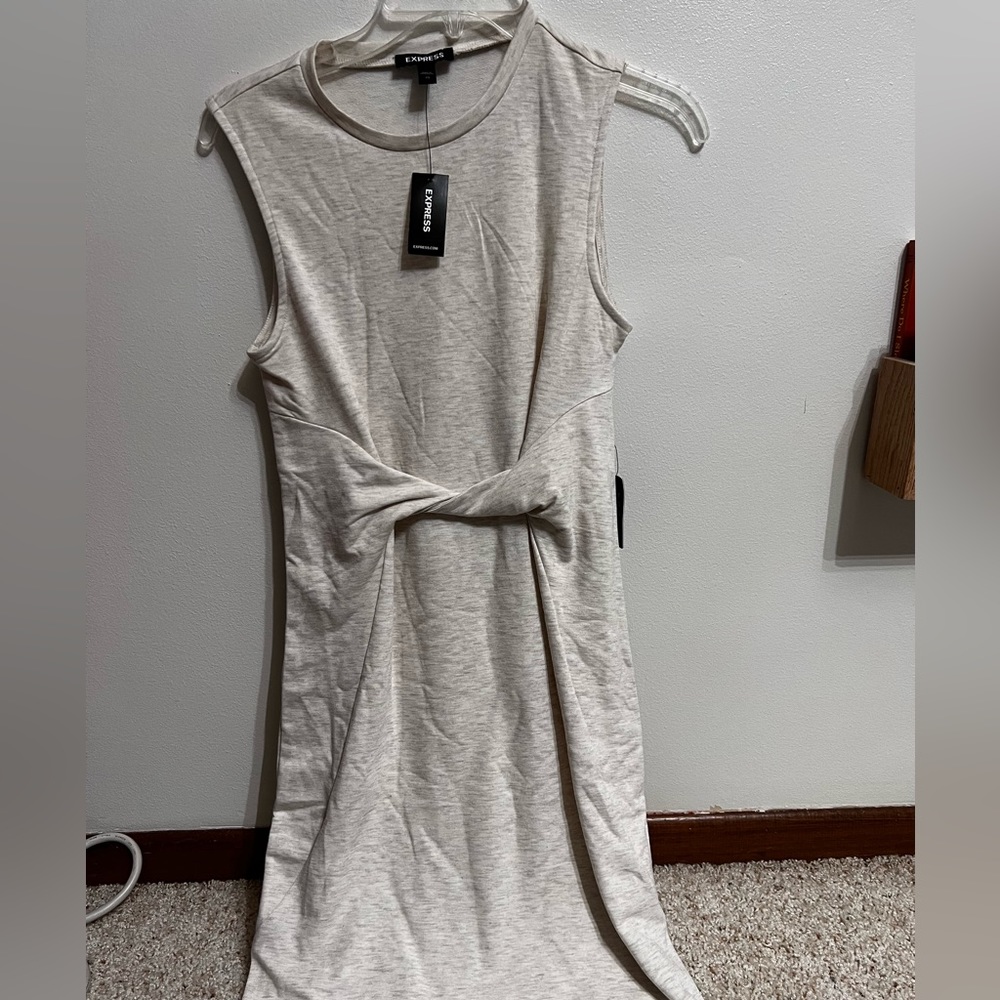 Express knee length oatmeal color sleeveless (muscle tee ish) dress